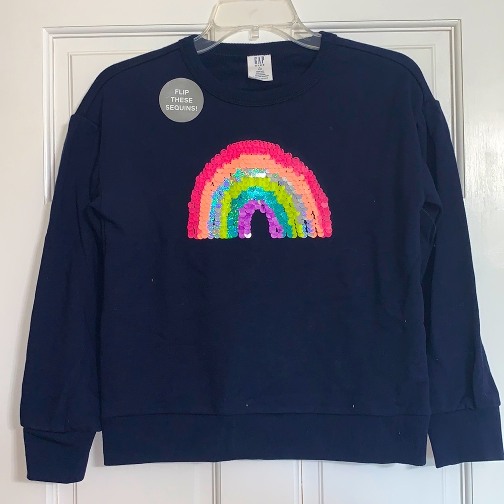 NWOT Gap Girls Crewneck Sequin Sweatshirt